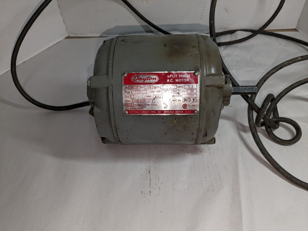 Dayton 5k220 1/4 HP Split Phase Electric A.C. Motor Parts Untested