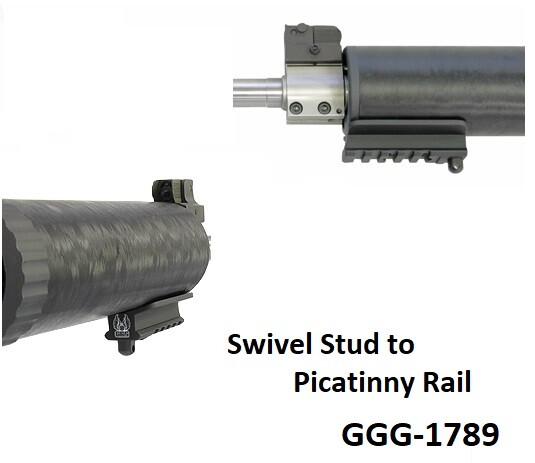 GG&G GGG-1789 Swivel Stud to Picatinny Rail Bipod Adapter for Rifles Black - NEW