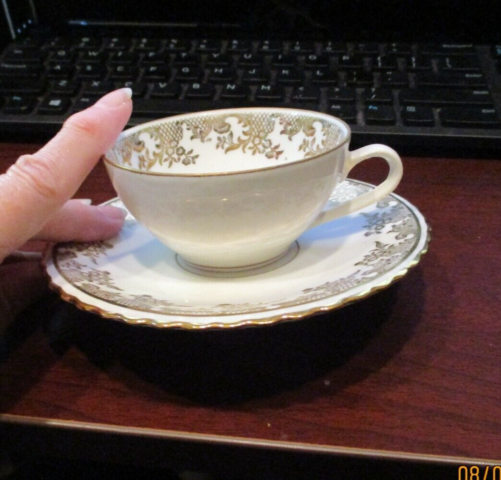 Limoges Porcelain Du Berry ADP Royal Demitasse Tea Cup and Saucer-image