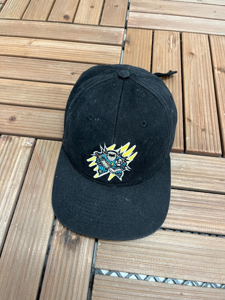 Vintage Black Embroidered Hockey Affiliate Team Cap with Metal Clasp-image